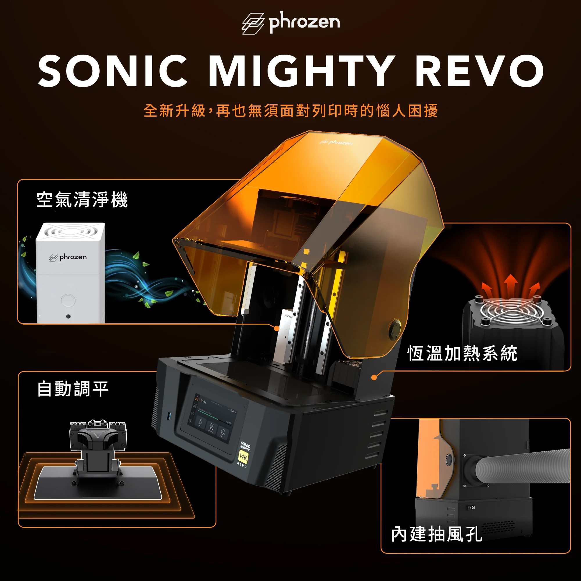 auto leveling 3D printer with built-in heater